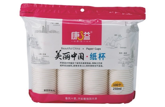 康溢“美丽中国”纸杯250ml(100个)