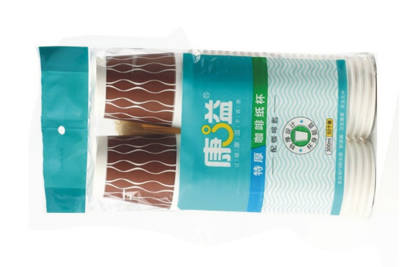 康溢300ml特厚咖啡纸杯配咖啡匙(50个)