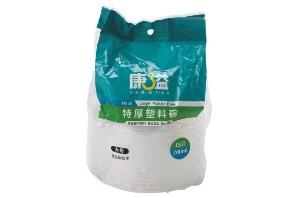 康溢特厚塑料碗大号700（15只）